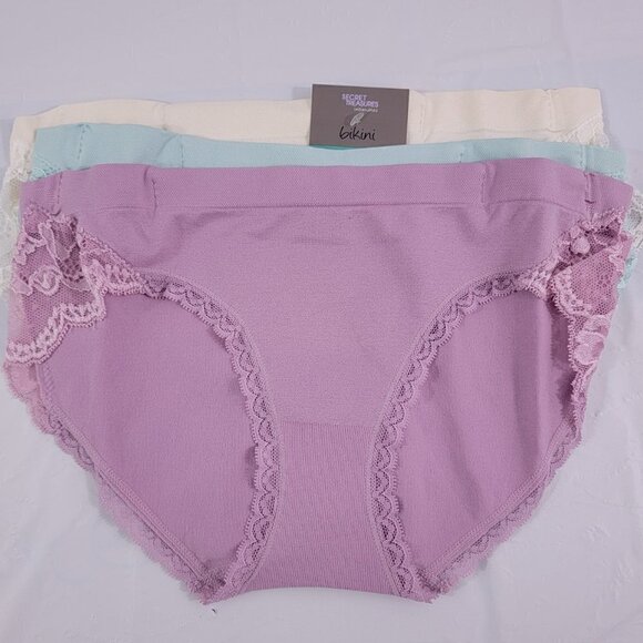 Secret Treasures 3-Pack Seamless Stretch Lace Trim Bikini Panties – Size Small - Picture 13 of 13